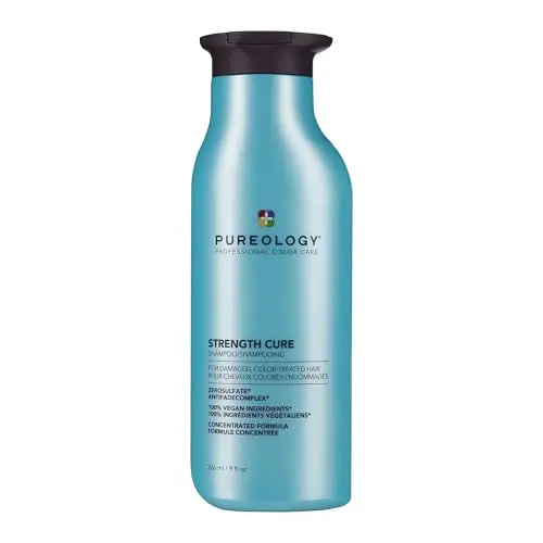 Pureology Strength Cure Shampoo bottle with purple label