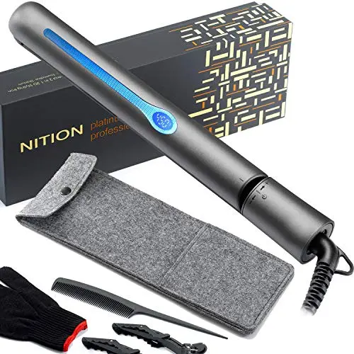 NITION ceramic tourmaline flat iron with LCD display