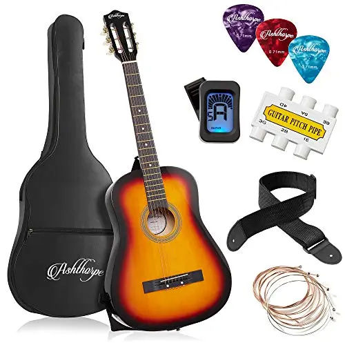 Ashthorpe 38-inch sunburst acoustic guitar with full accessory kit