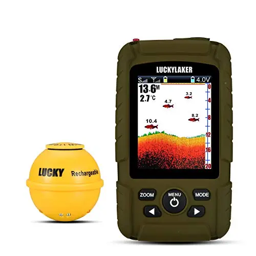 LUCKY wireless fish finder with sonar ball and display unit