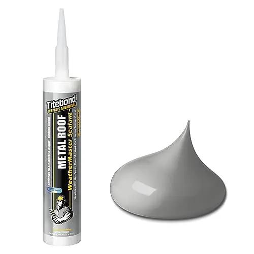 Titebond WeatherMaster metal roof sealant in silver cartridge