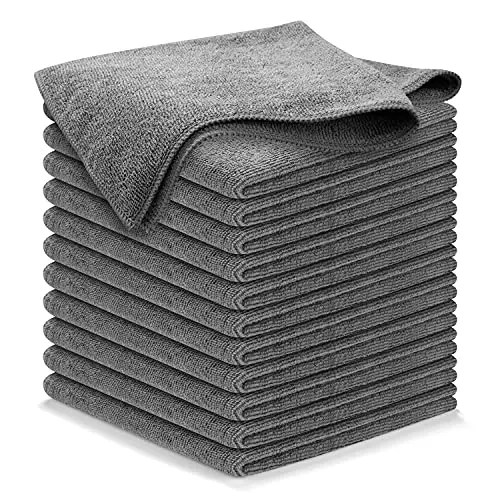 USANOOKS gray microfiber cloths pack of 12