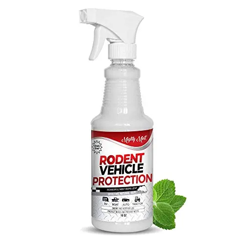 Mighty Mint peppermint oil rodent repellent spray for car engines