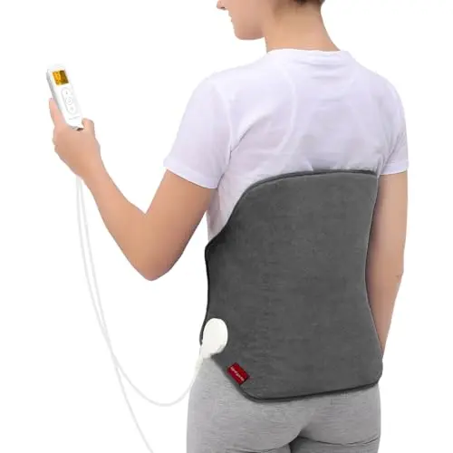 Comfytemp large heating pad with adjustable strap for hands-free use