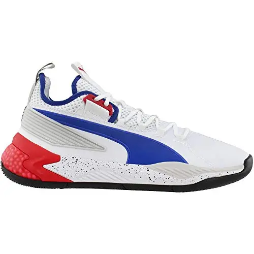 PUMA Uproar Palace Guard basketball sneakers in white with dynamic lacing system