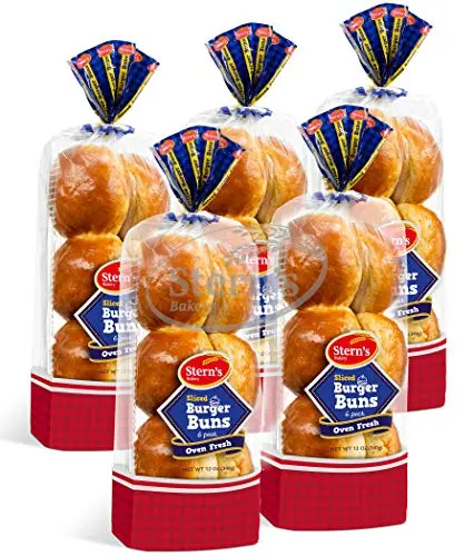 Stern's Hamburger Buns package showing pre-sliced buns
