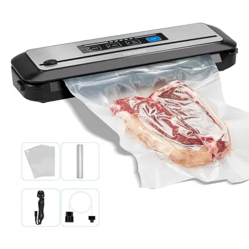 Inkbird vacuum sealer in silver and black with slim profile