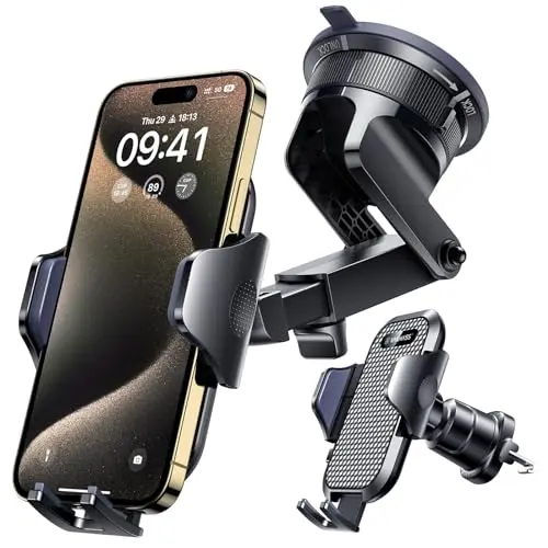 VANMASS car phone mount with strong suction cup and adjustable arm