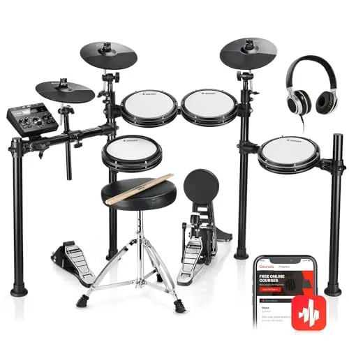 Donner DED-200 electronic drum set with full mesh heads and cymbals