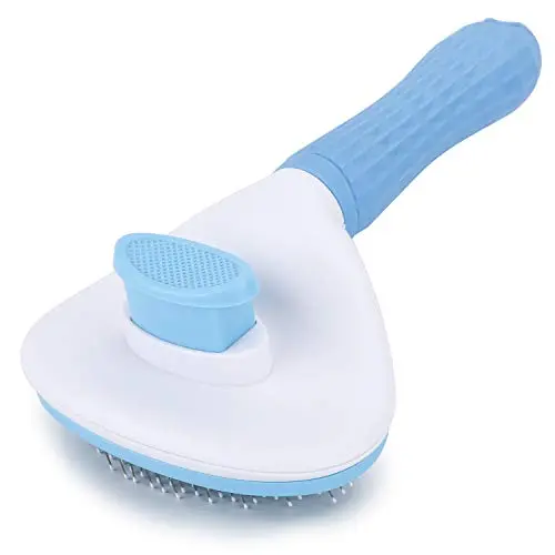 Depets blue self-cleaning slicker brush for cats and dogs