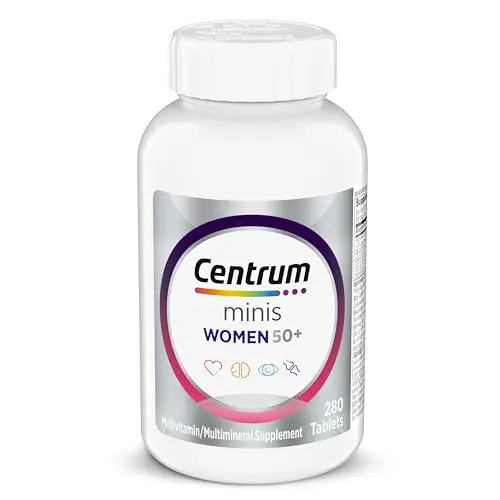 Centrum Minis Silver Women's Multivitamin bottle showing smaller tablets for easy swallowing