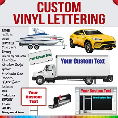 Rapid Vinyl custom lettering decal with multiple color and font options