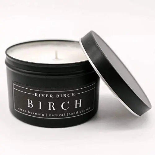 River Birch Candles birch scented candle in black matte tin