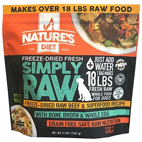 Nature's Diet Simply Raw freeze-dried dog food beef
