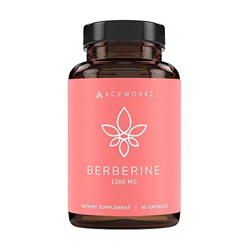 ACEWORKZ Berberine HCL supplement bottle showing high purity formulation