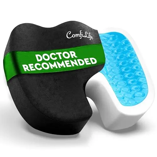 ComfiLife gel-enhanced memory foam seat cushion with U-shape