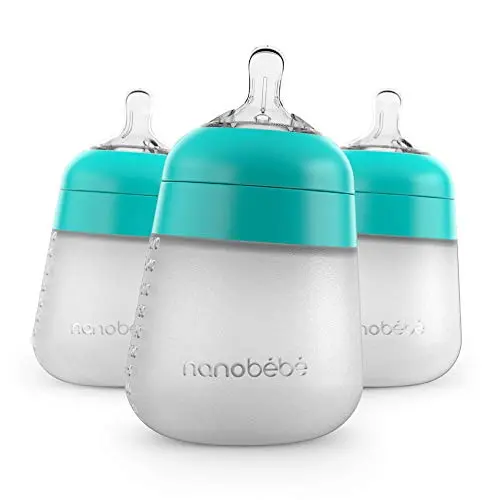 Nanobebe flexible silicone baby bottle with anti-colic features