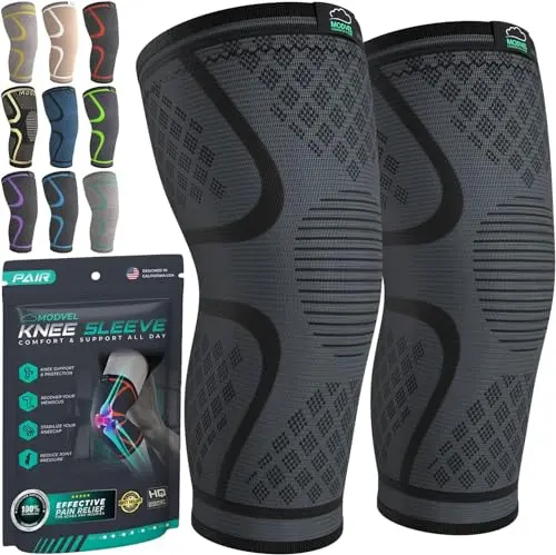 Modvel 2-pack knee compression sleeves for men and women