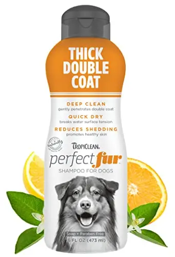 TropiClean Perfect Fur Shampoo for dogs with thick double coats