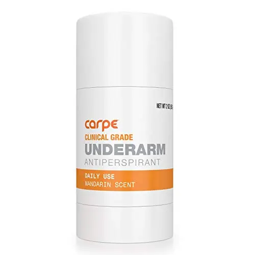 Carpe clinical strength deodorant and antiperspirant stick with mandarin scent