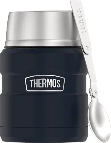 THERMOS Stainless King vacuum-insulated food jar with folding spoon