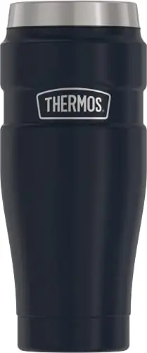 Thermos Stainless King travel tumbler in Midnight Blue with DrinkLock lid