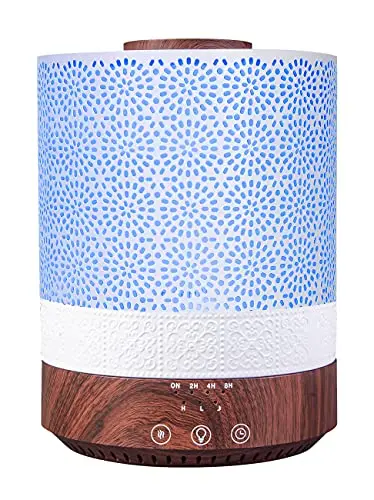 BlueHills XL essential oil diffuser with dark wood grain and large tank