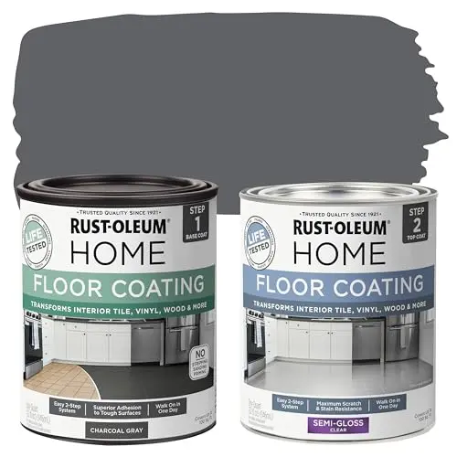 Rust-Oleum home interior floor coating kit in charcoal gray