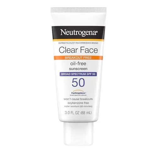 Neutrogena Clear Face Sunscreen SPF 50 for acne-prone skin