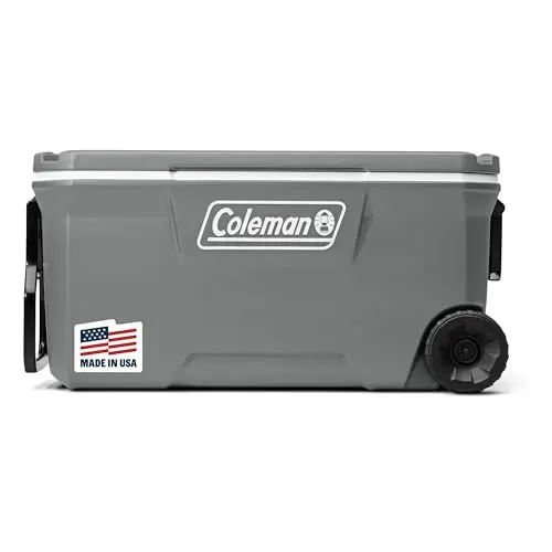 Coleman Classic Series 100 quart rolling cooler with wheels