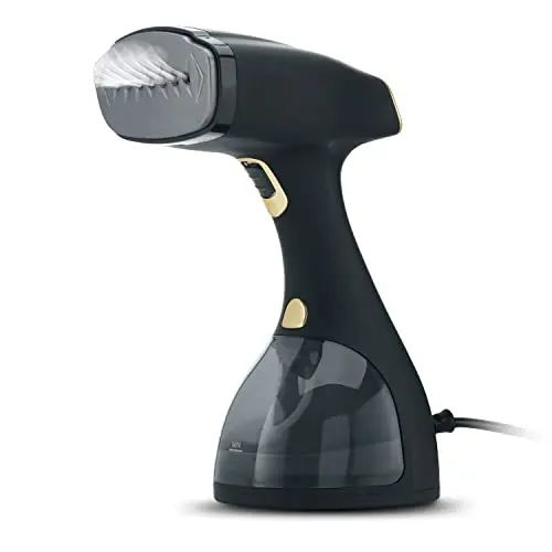 Electrolux portable garment steamer in black with lint remover