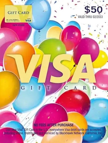 Visa balloons gift card with colorful design for kids