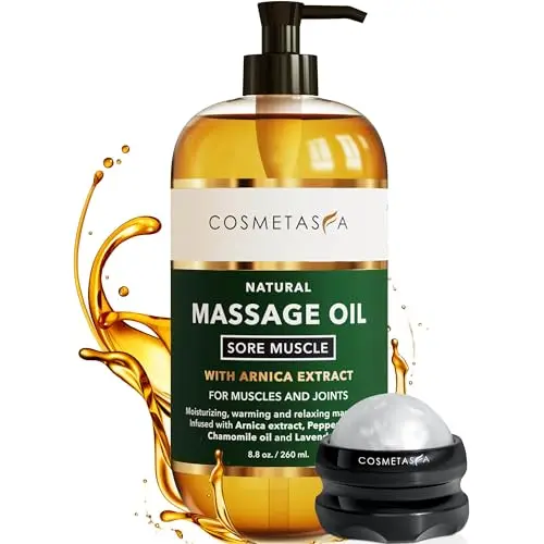 Cosmetasa sore muscle massage oil with roller ball applicator