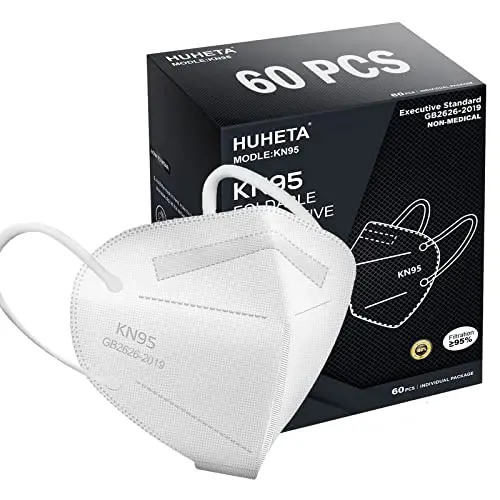 HUHETA KN95 face mask in white 5-ply design