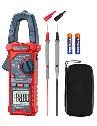 AstroAI digital clamp meter for AC current measurements