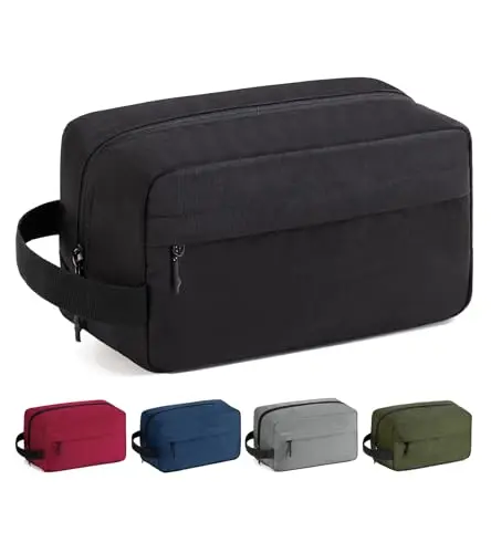 Vorspack travel toiletry bag with multiple compartments and handle