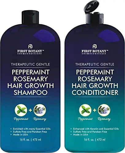 First Botany peppermint rosemary hair regrowth shampoo and conditioner set