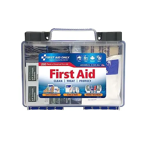 First Aid Only 260-piece OSHA-compliant first aid kit in durable plastic case