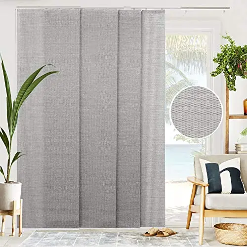CHICOLOGY adjustable vertical blinds with woven gray fabric