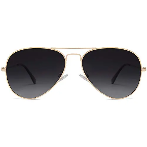 SOJOS vintage retro style aviator sunglasses with gold frame