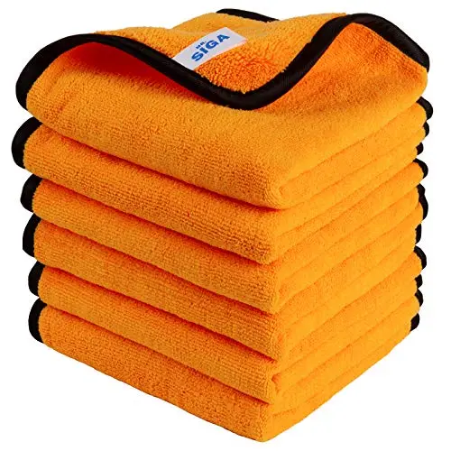 MR.SIGA orange rectangular microfiber towels pack of 6