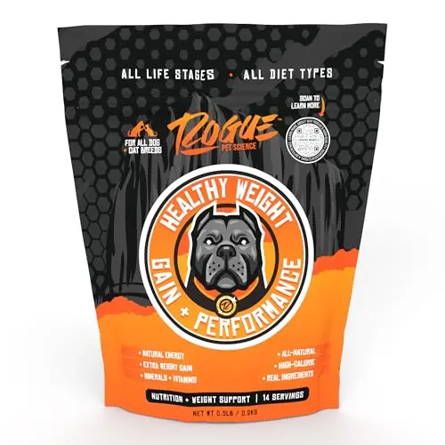 ROGUE PET SCIENCE Healthy Weight Gainer powder supplement container