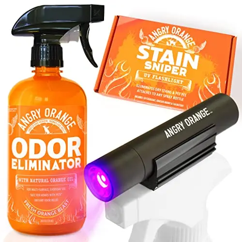 Angry Orange pet odor eliminator with UV flashlight