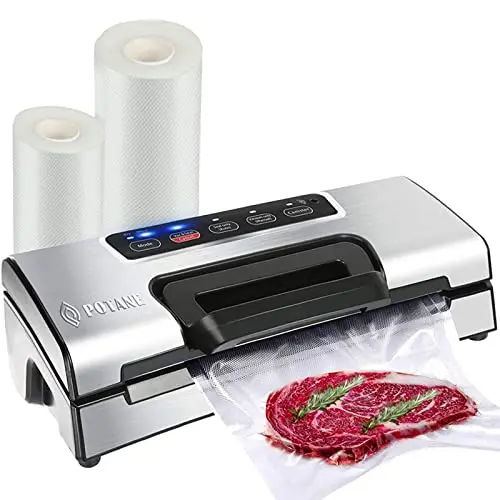 Potane precision vacuum sealer in black and silver with chamber design