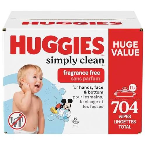 Huggies Simply Clean baby wipes showing everyday use design