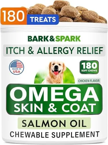 BARK&SPARK omega 3 fish oil chews for dog skin and joint health