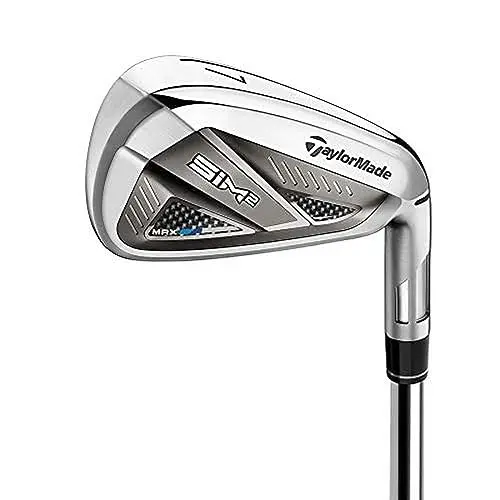 TaylorMade SIM 2 MAX golf irons set in silver finish