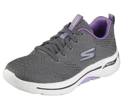 Skechers Go Walk Arch Fit Unify sneaker in gray and lavender colors