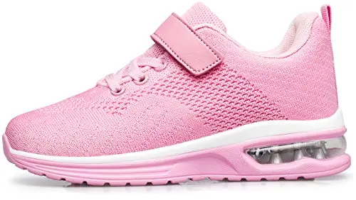 Anlarach kids air cushion sneakers in pink with fly-knit mesh