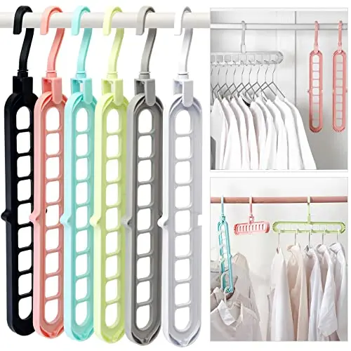 HEYHOUSE magic space saving closet organizer hangers for dorm wardrobe